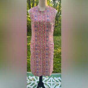 Anne Klein Sheath Dress Colorful Woven Pattern Blending Pink & Multi Color Sz 8